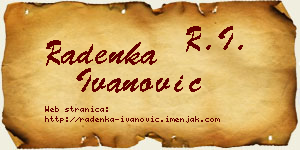 Radenka Ivanović vizit kartica